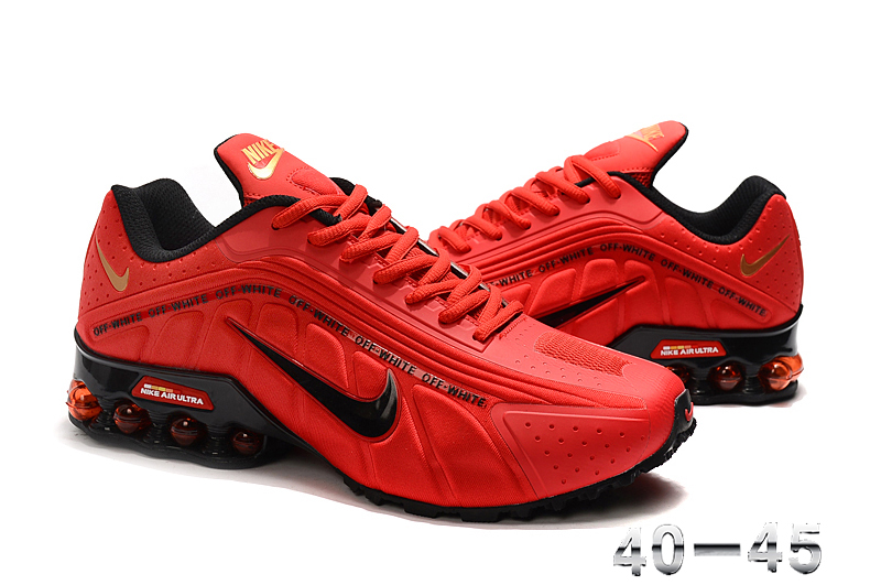 2020 Nike Shox R4 Red Black Shoes